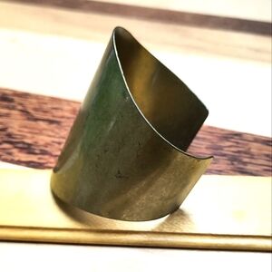 Open Cuff Bracelet Small Old Gold Tone Metal Vintage